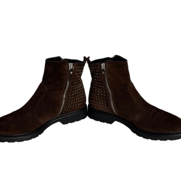 Barbara Barbieri brown suede slipon studded Chelsea ankle low heel boots size 37 - Picture 10 of 14